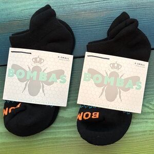 Bombas Black and Orange Sport Ankle Socks